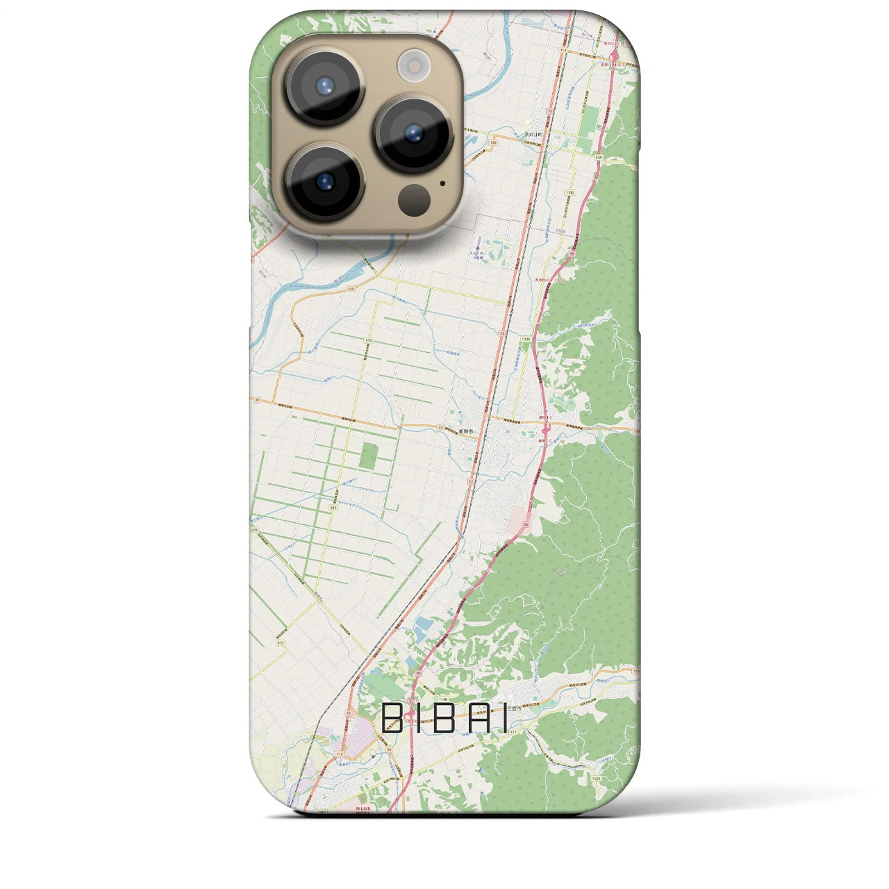【美唄（北海道）】地図柄iPhoneケース（バックカバータイプ）
