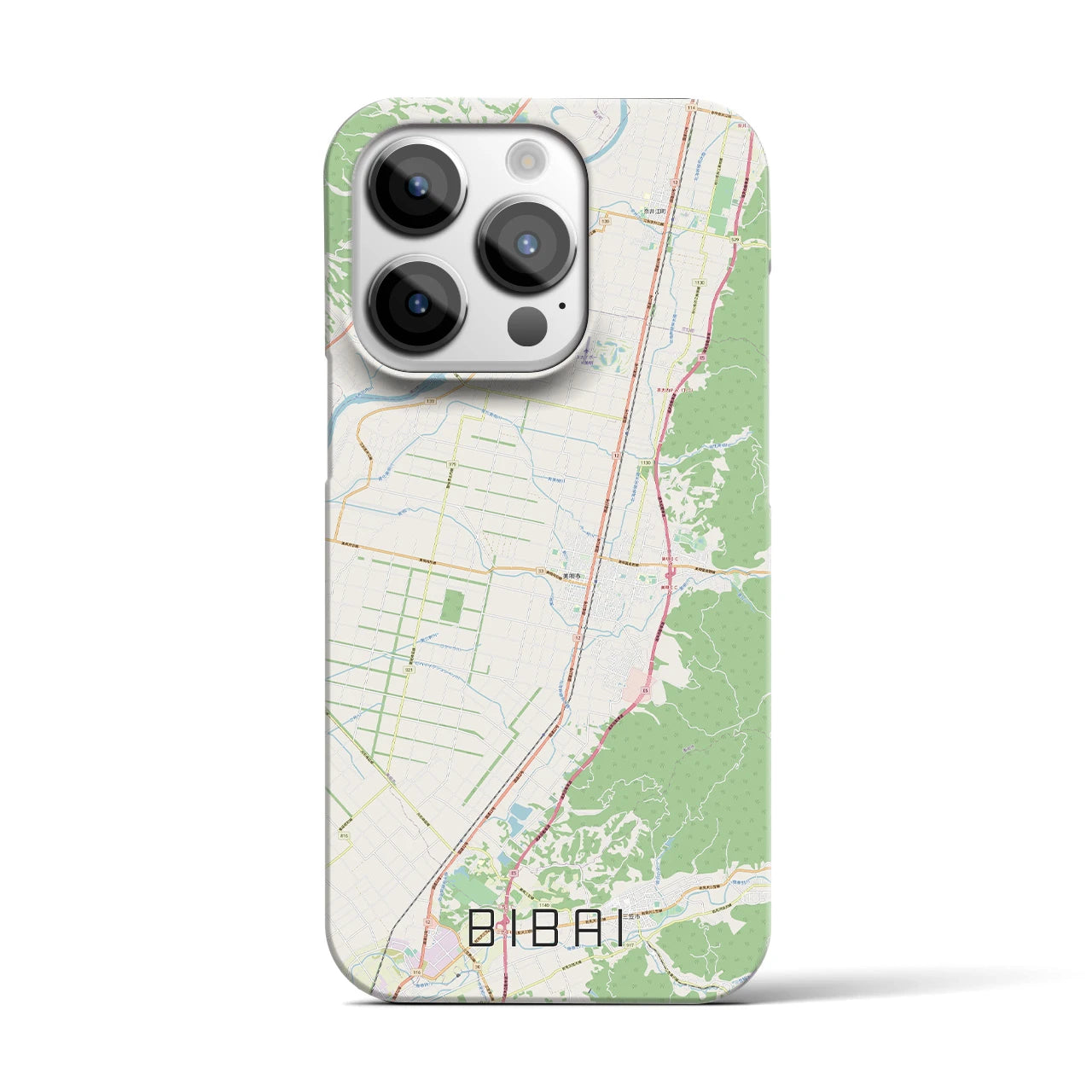 【美唄（北海道）】地図柄iPhoneケース（バックカバータイプ）