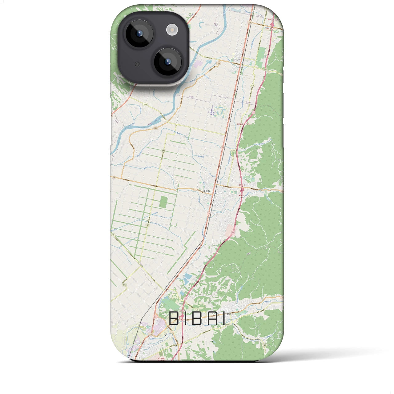 【美唄（北海道）】地図柄iPhoneケース（バックカバータイプ）