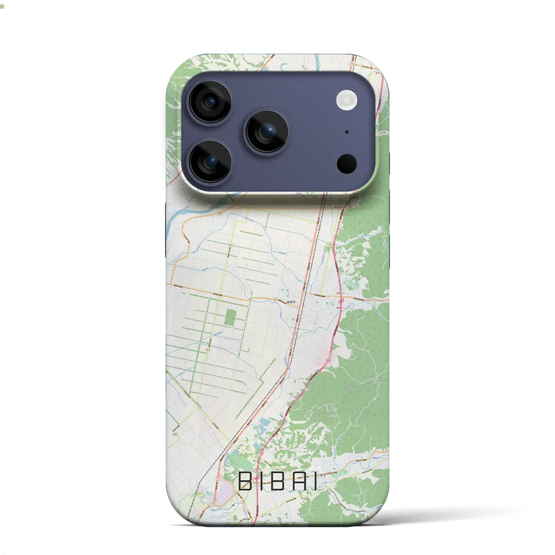 【美唄（北海道）】地図柄iPhoneケース（バックカバータイプ）ナチュラル・iPhone 17 Pro Max 用