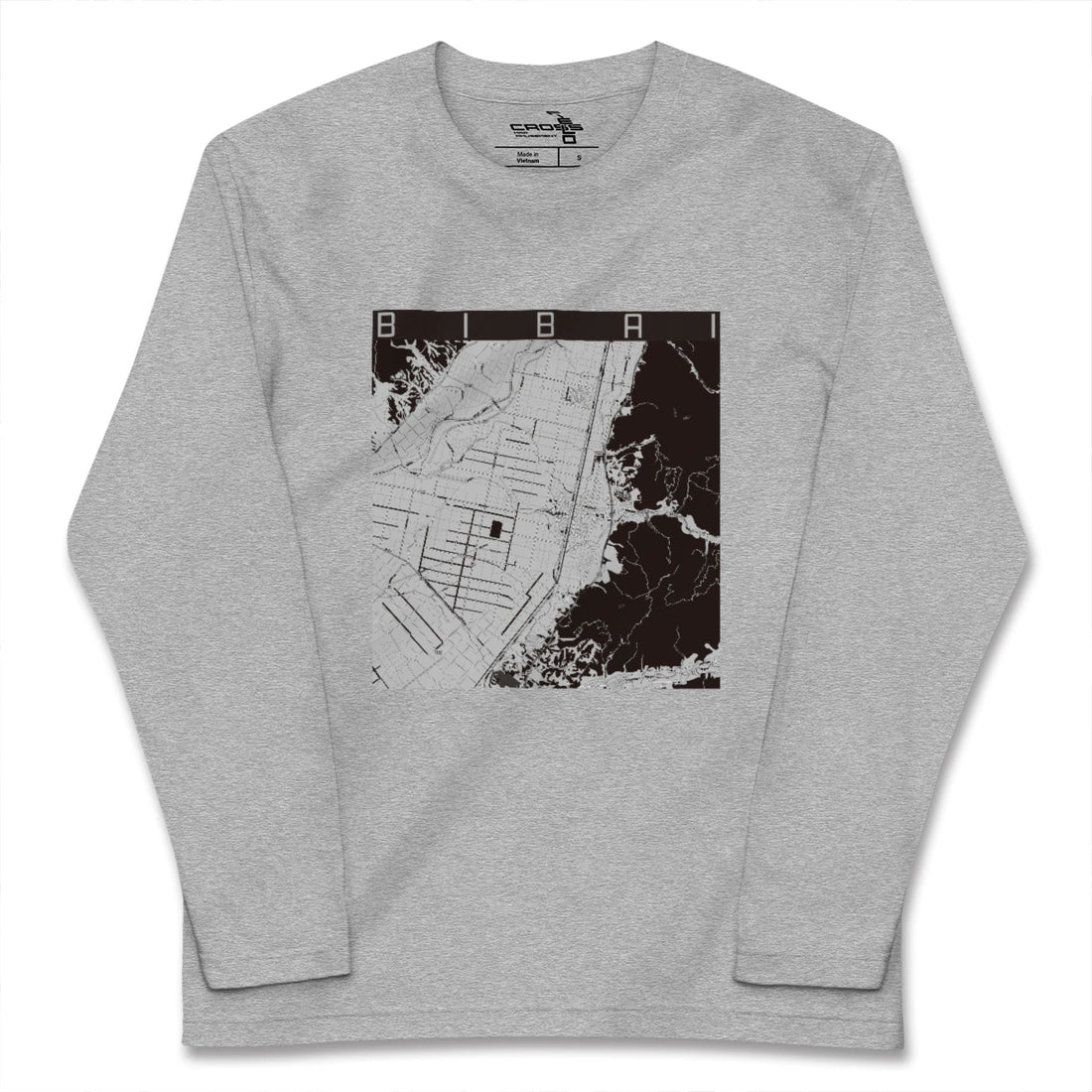 【美唄(北海道)】地図柄ロングスリーブTシャツ