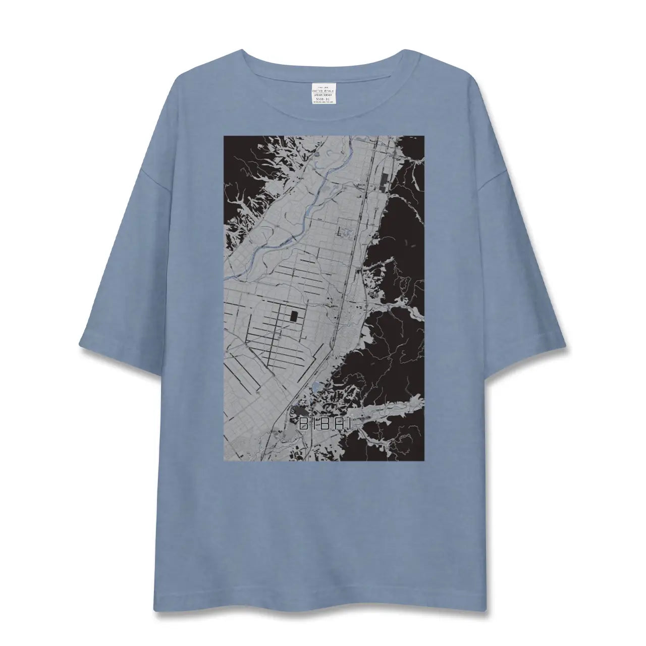 【美唄（北海道）】地図柄ビッグシルエットTシャツ