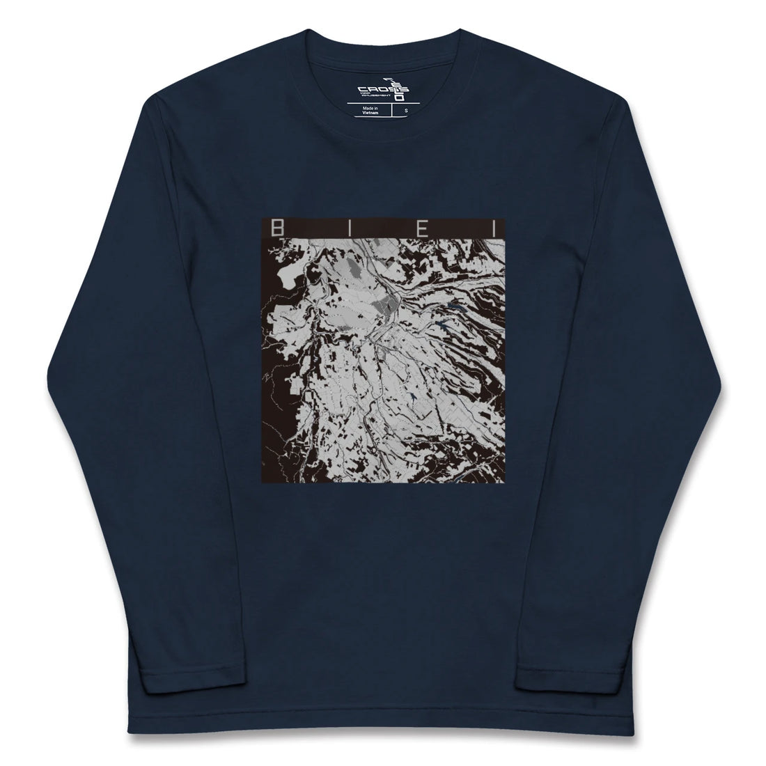 【美瑛(北海道)】地図柄ロングスリーブTシャツ