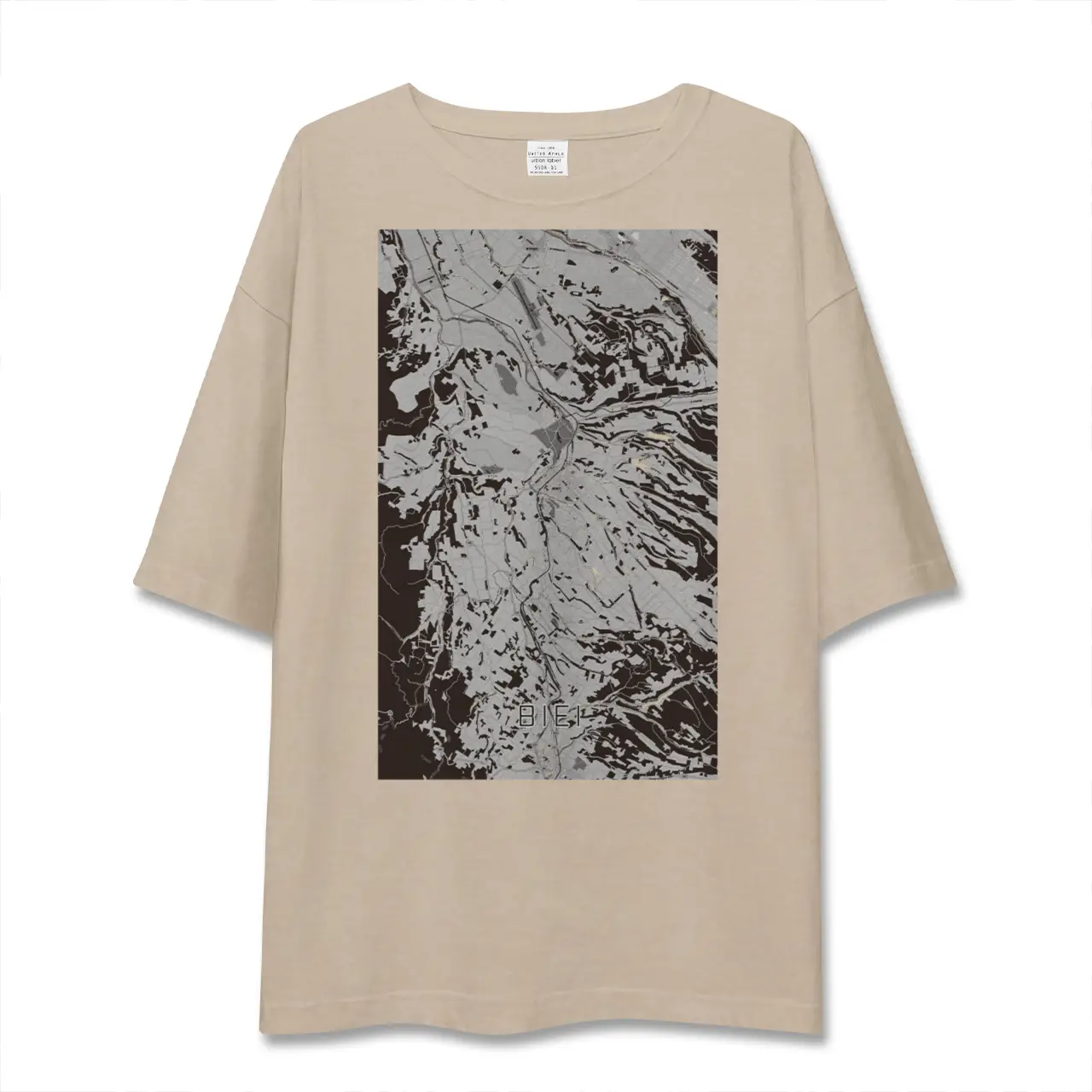 【美瑛（北海道）】地図柄ビッグシルエットTシャツ