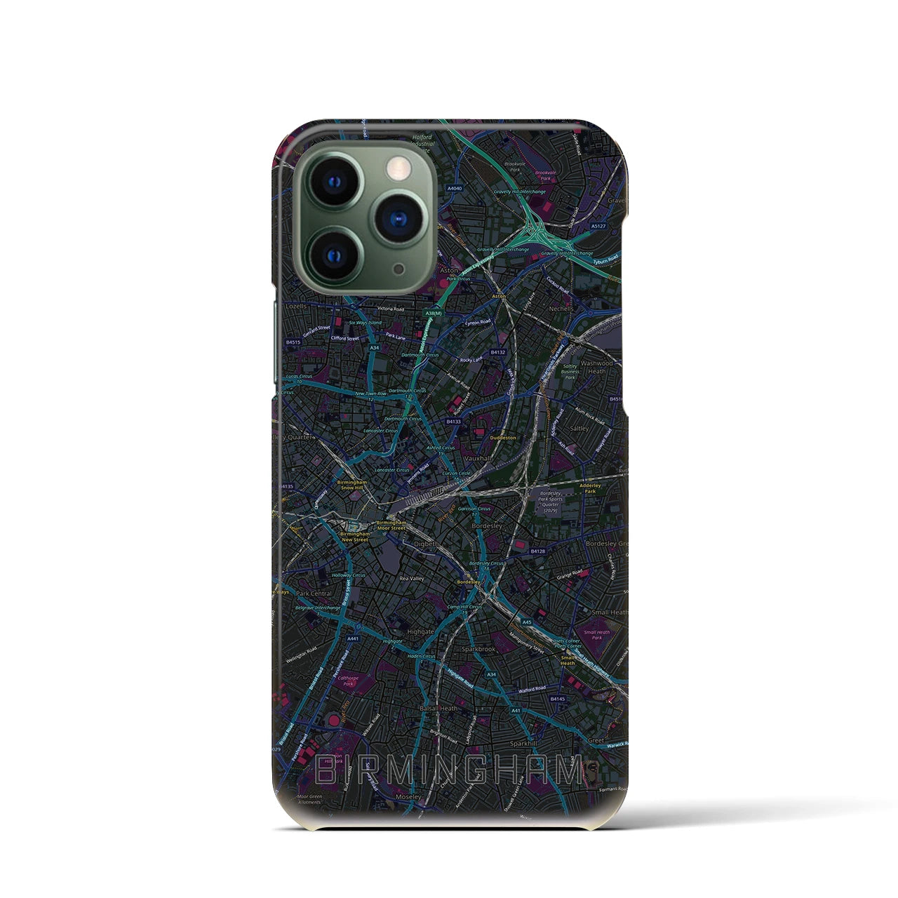 【バーミンガム（イギリス）】地図柄iPhoneケース（バックカバータイプ）