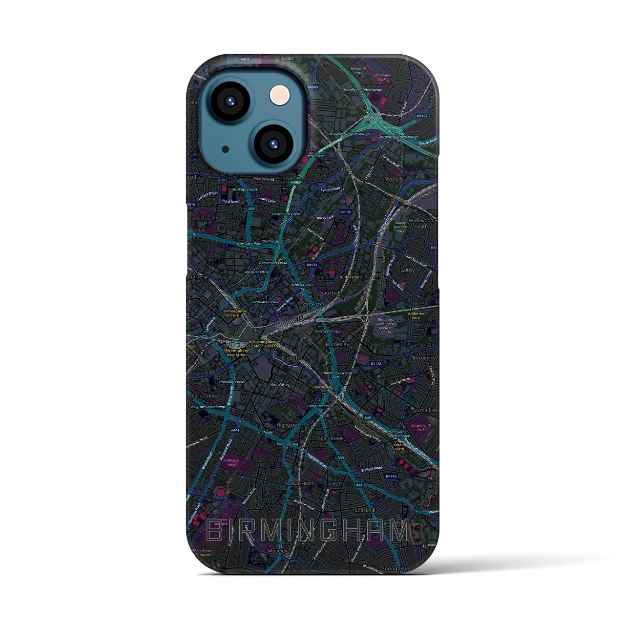 【バーミンガム（イギリス）】地図柄iPhoneケース（バックカバータイプ）