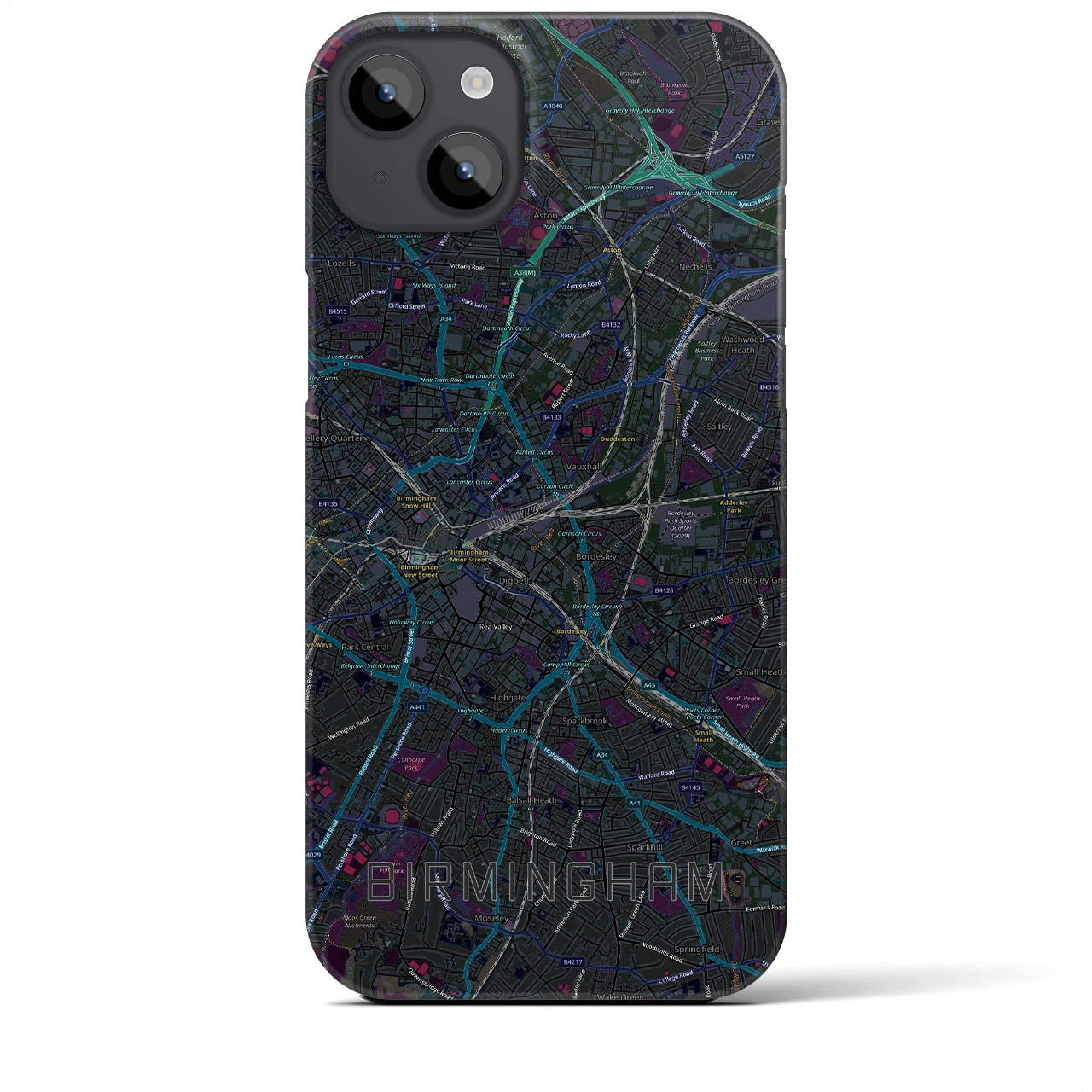 【バーミンガム（イギリス）】地図柄iPhoneケース（バックカバータイプ）