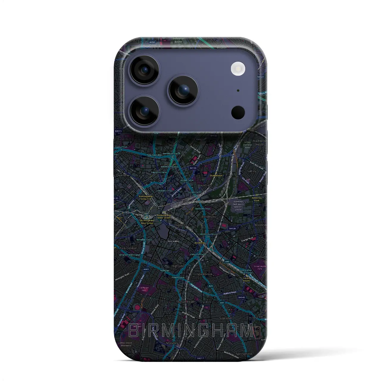 【バーミンガム（イギリス）】地図柄iPhoneケース（バックカバータイプ）