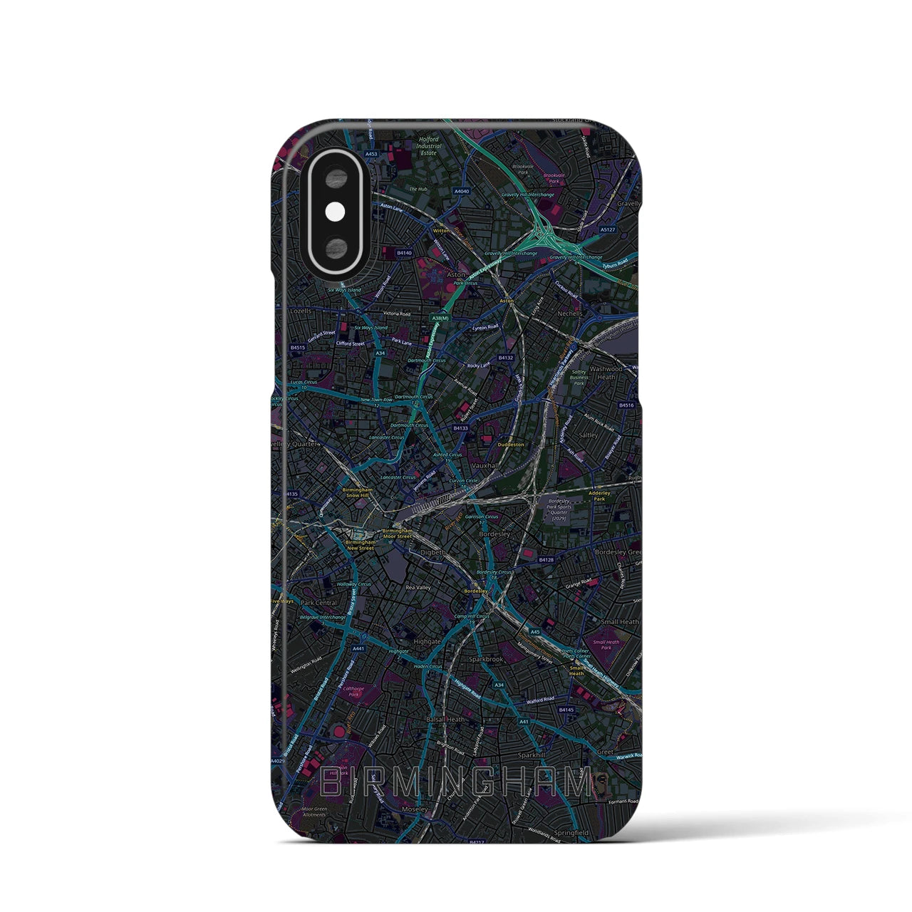 【バーミンガム（イギリス）】地図柄iPhoneケース（バックカバータイプ）