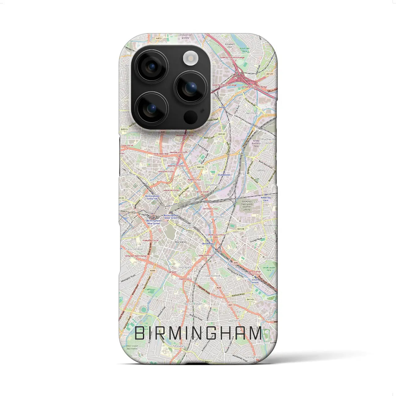 【バーミンガム（イギリス）】地図柄iPhoneケース（バックカバータイプ）