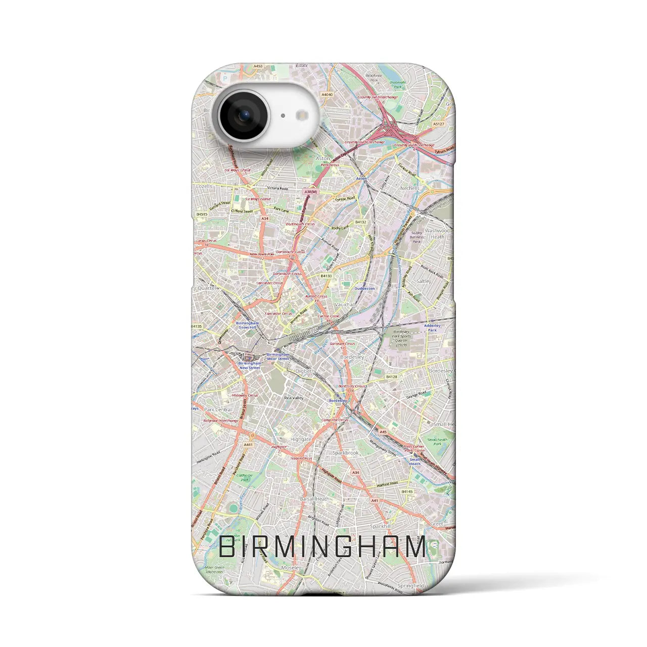 【バーミンガム（イギリス）】地図柄iPhoneケース（バックカバータイプ）