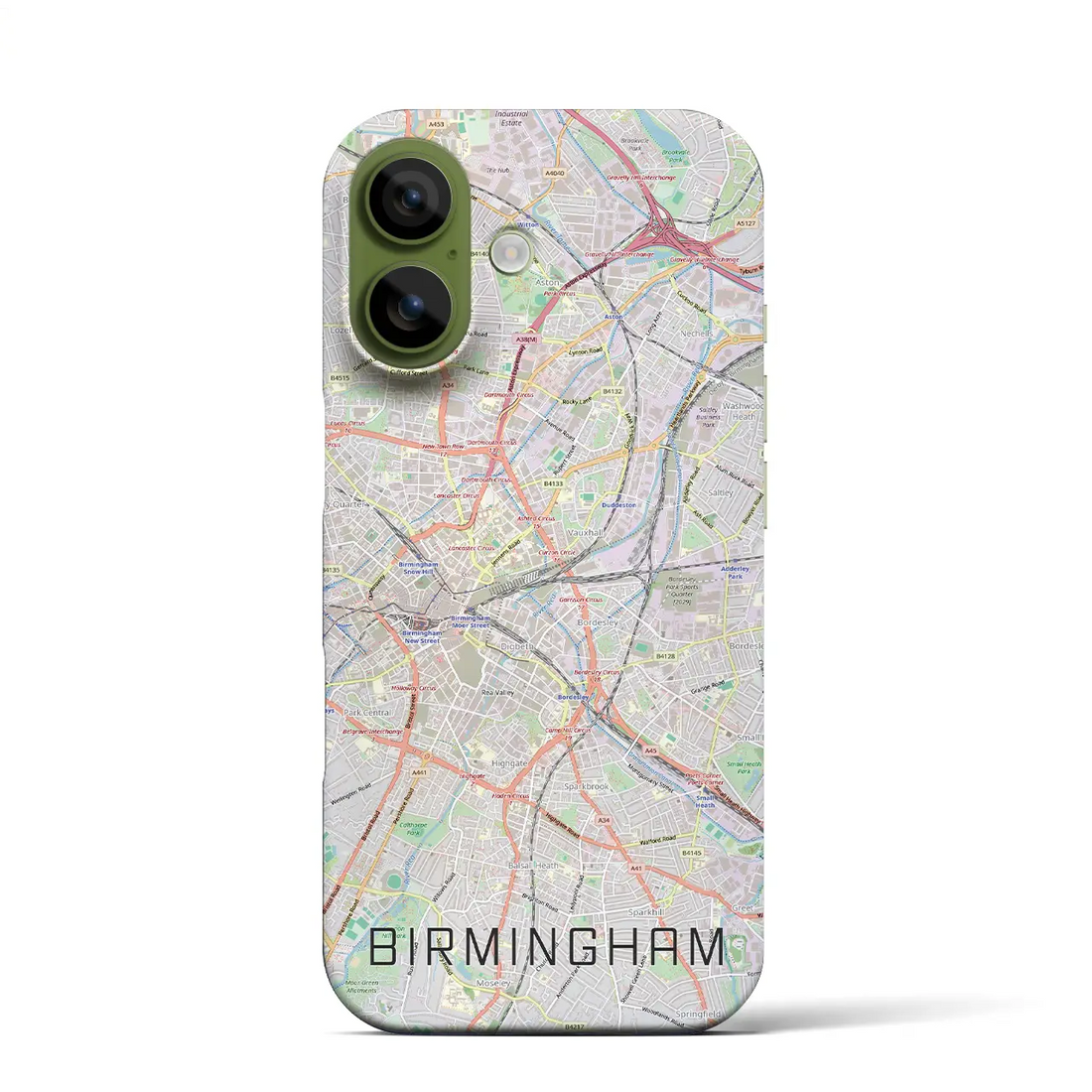 【バーミンガム(イギリス)】地図柄iPhoneケース(バックカバータイプ)ナチュラル・iPhone 17 Pro Max 用