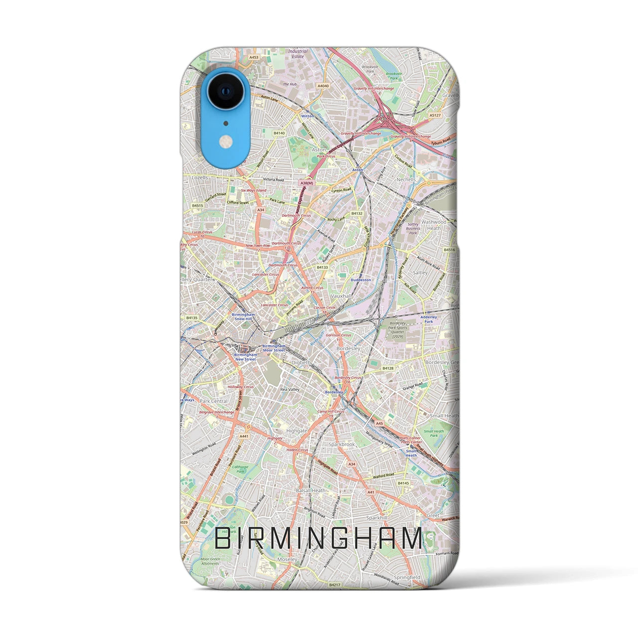 【バーミンガム（イギリス）】地図柄iPhoneケース（バックカバータイプ）