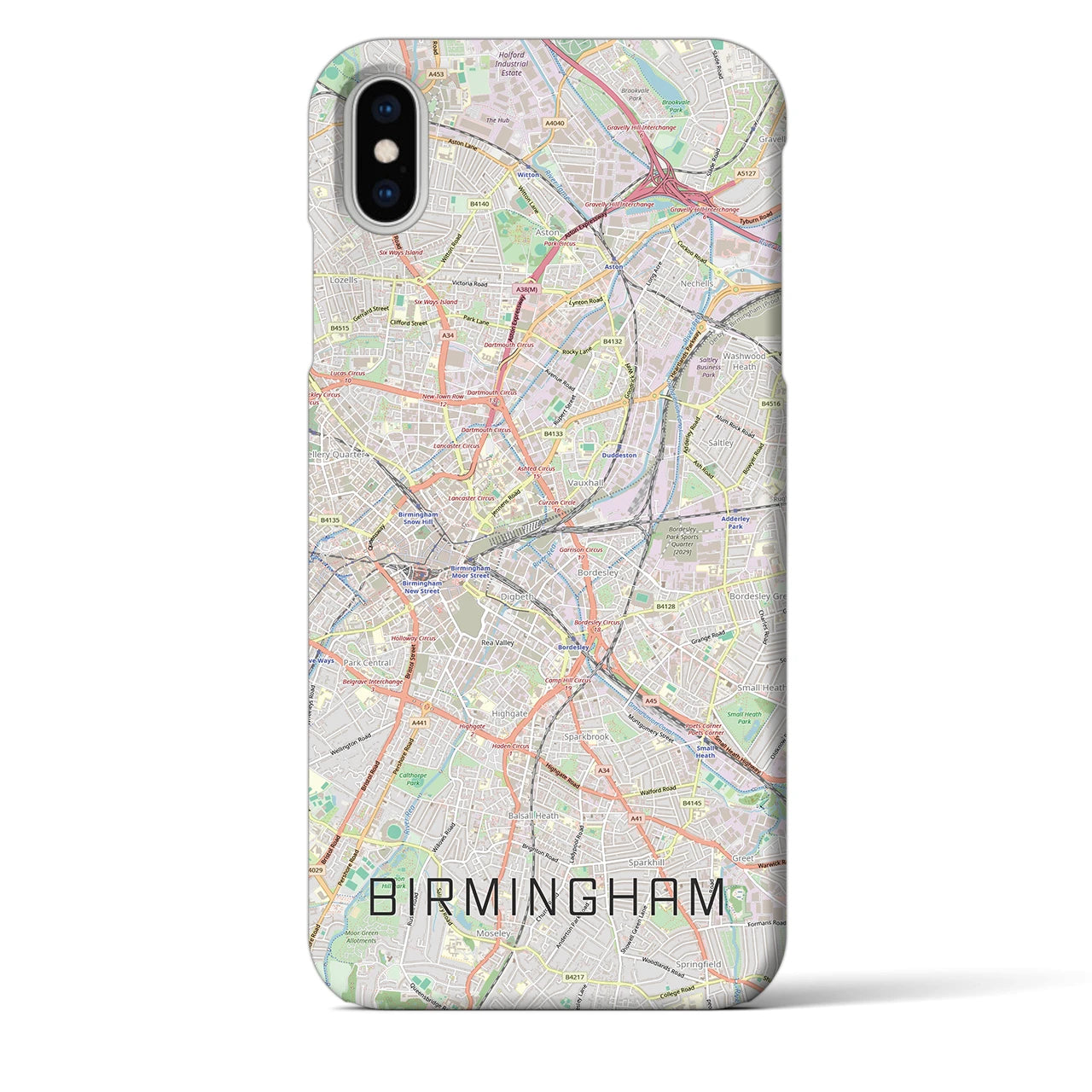 【バーミンガム（イギリス）】地図柄iPhoneケース（バックカバータイプ）