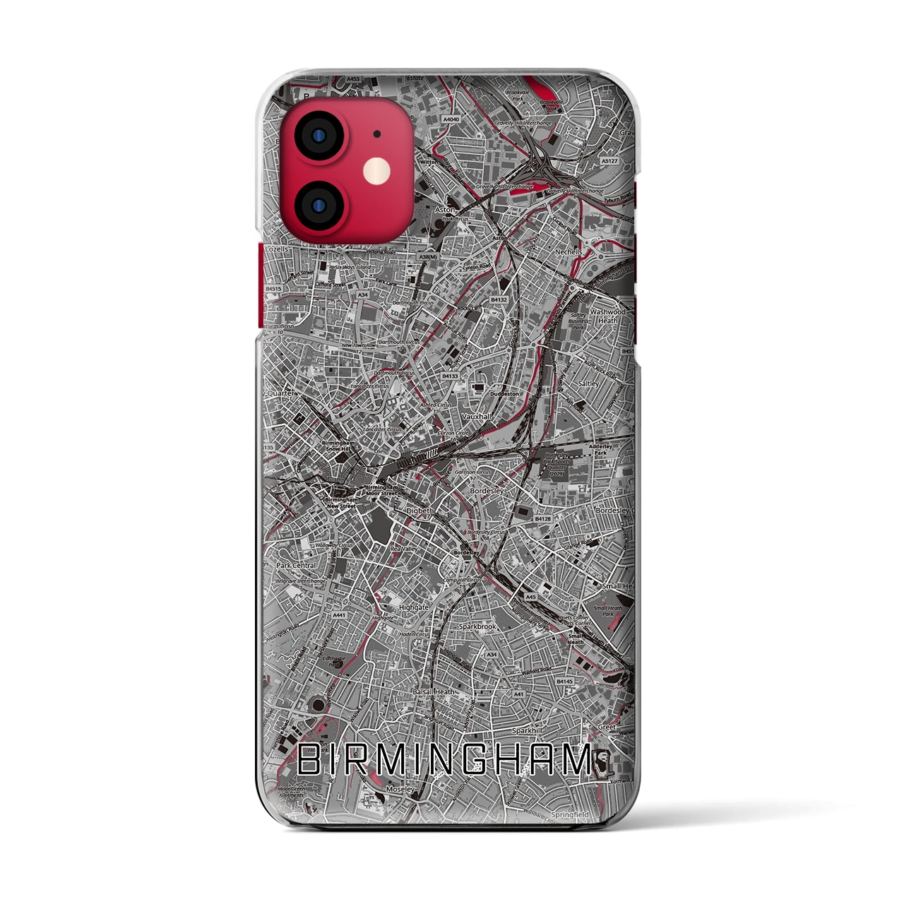 【バーミンガム（イギリス）】地図柄iPhoneケース（クリアタイプ）