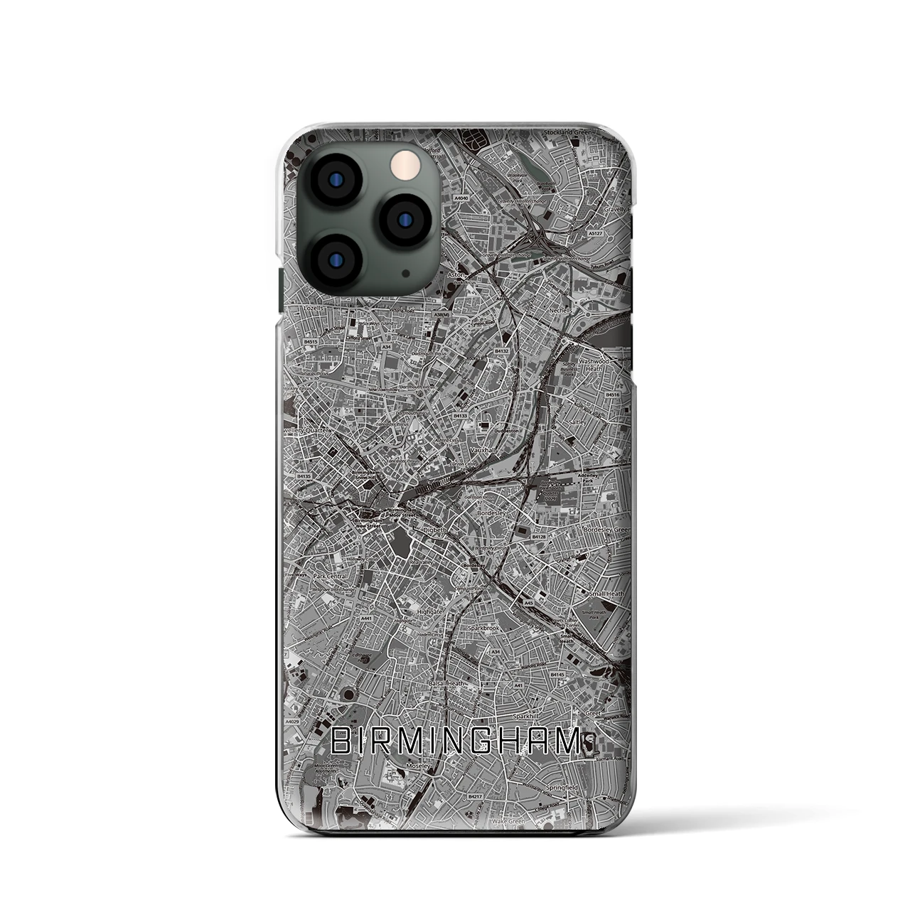 【バーミンガム（イギリス）】地図柄iPhoneケース（クリアタイプ）