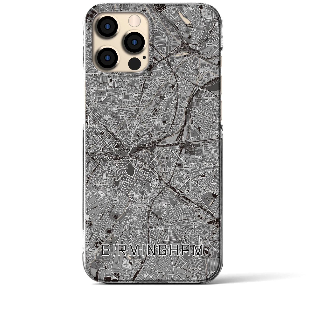 【バーミンガム（イギリス）】地図柄iPhoneケース（クリアタイプ）