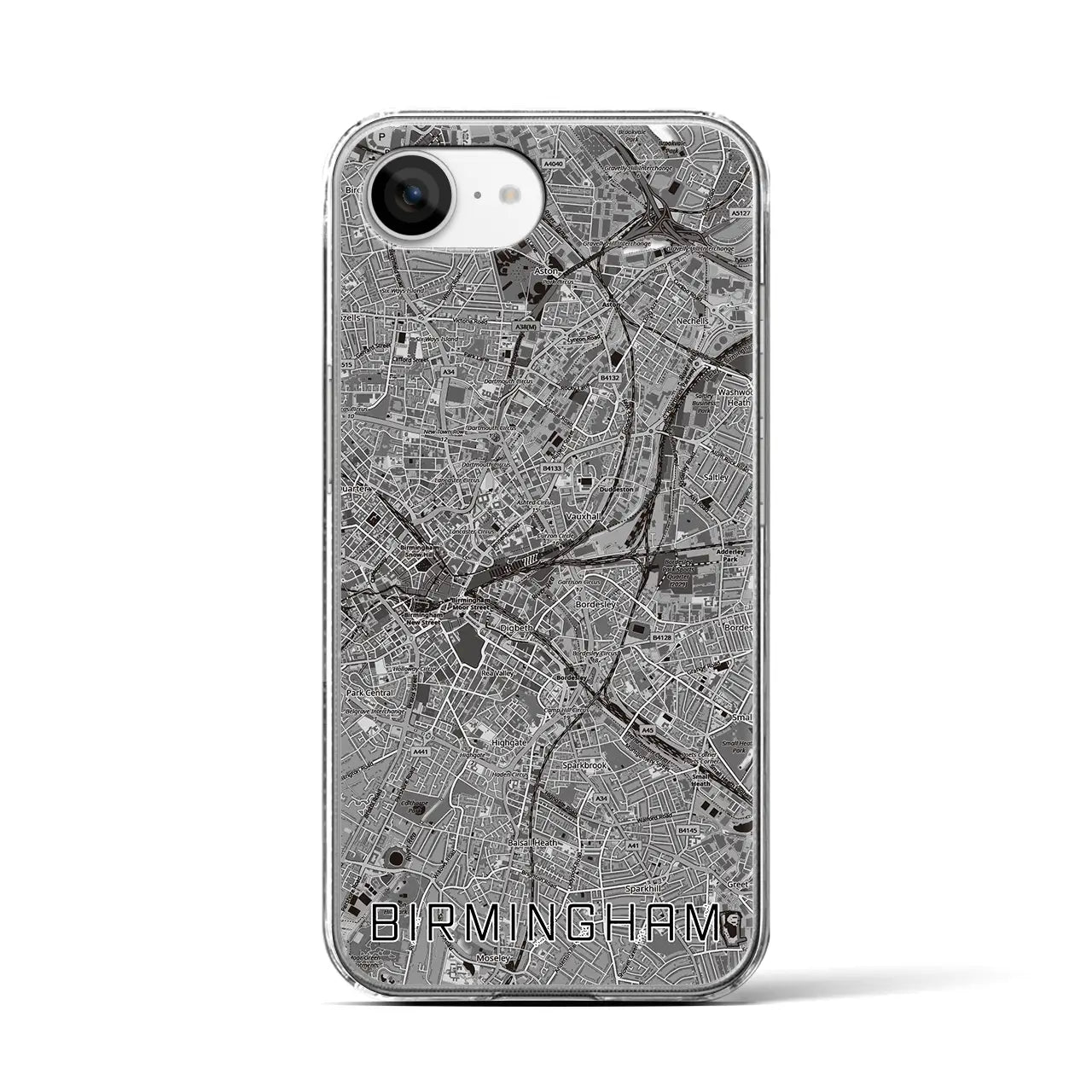 【バーミンガム（イギリス）】地図柄iPhoneケース（クリアタイプ）