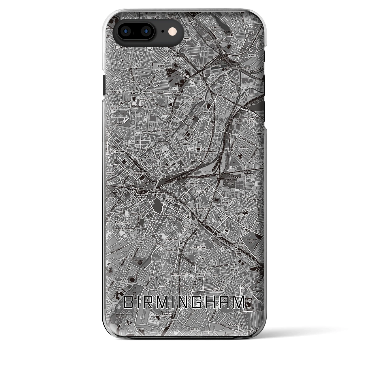 【バーミンガム（イギリス）】地図柄iPhoneケース（クリアタイプ）