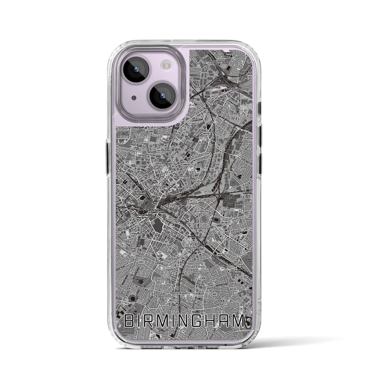 【バーミンガム（イギリス）】地図柄iPhoneケース（MagSafeタイプ）