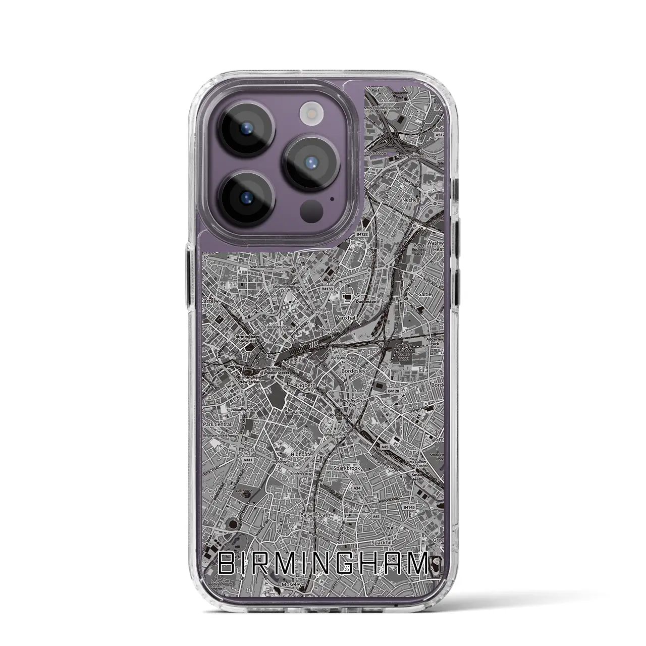 【バーミンガム（イギリス）】地図柄iPhoneケース（MagSafeタイプ）
