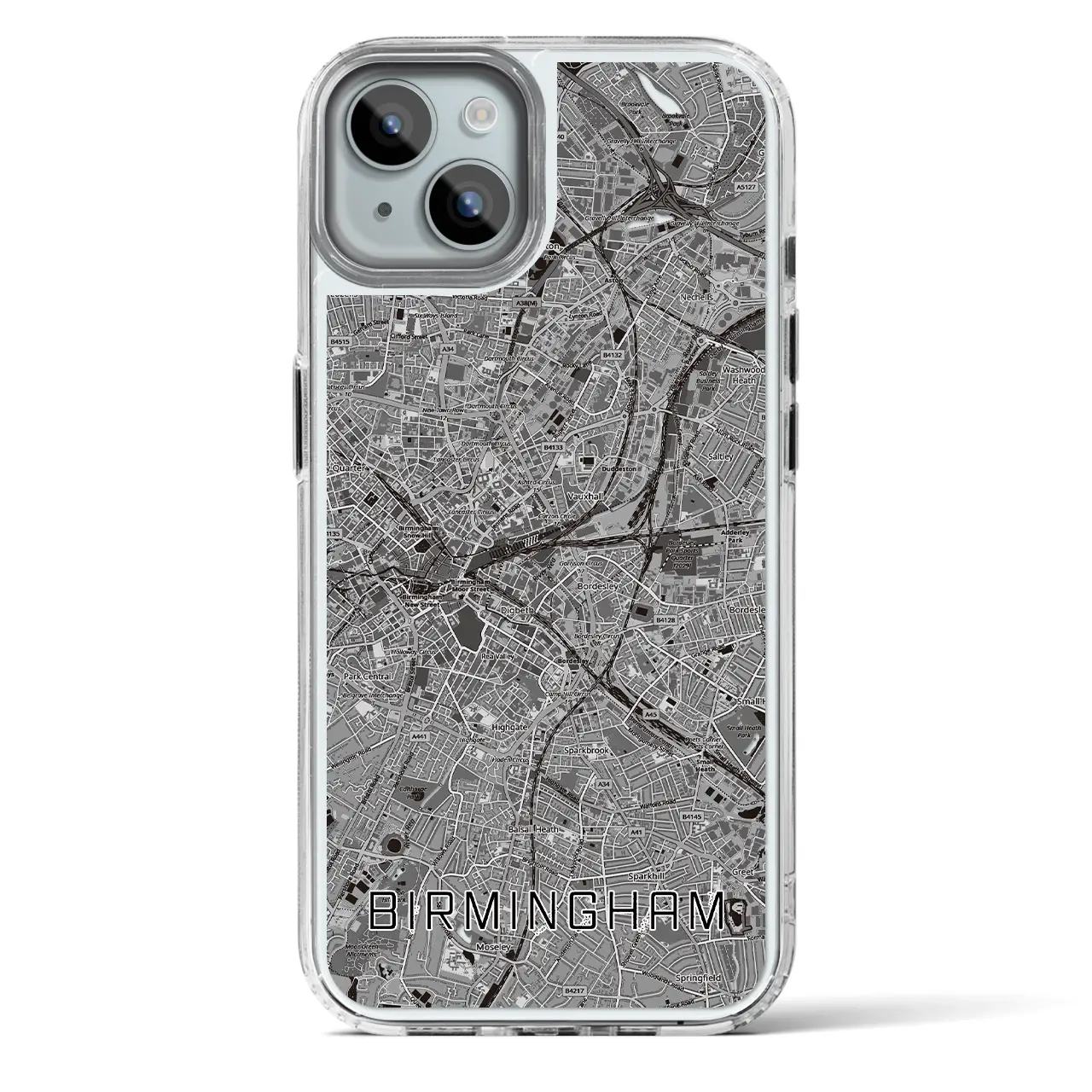 【バーミンガム（イギリス）】地図柄iPhoneケース（MagSafeタイプ）