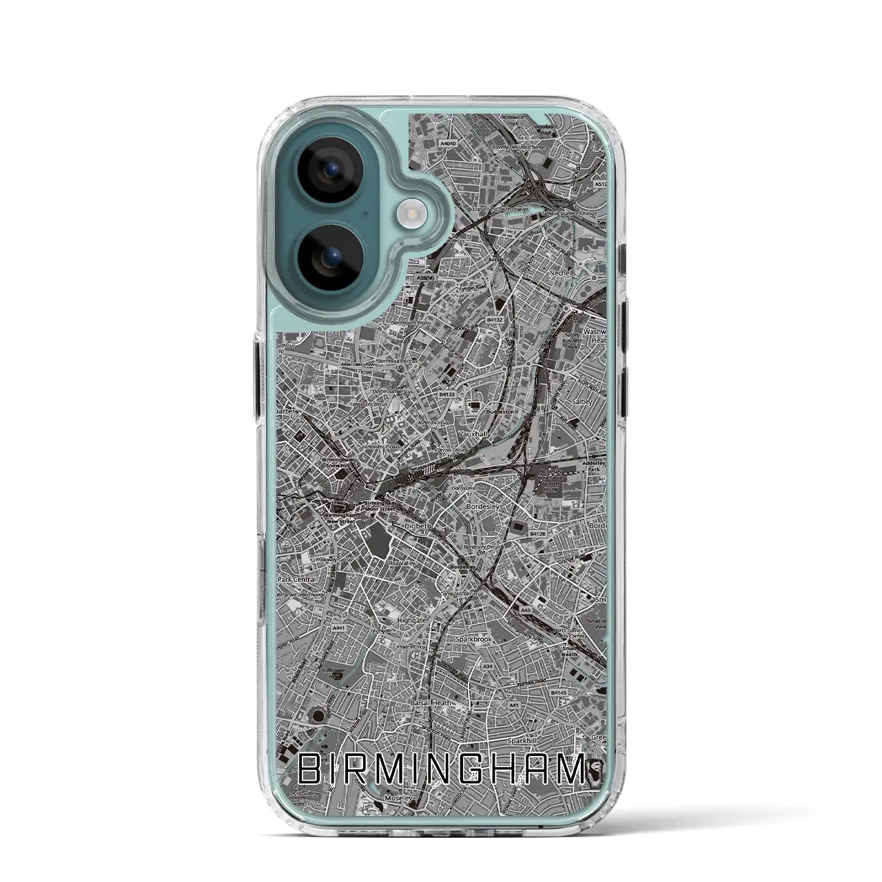 【バーミンガム（イギリス）】地図柄iPhoneケース（MagSafeタイプ）