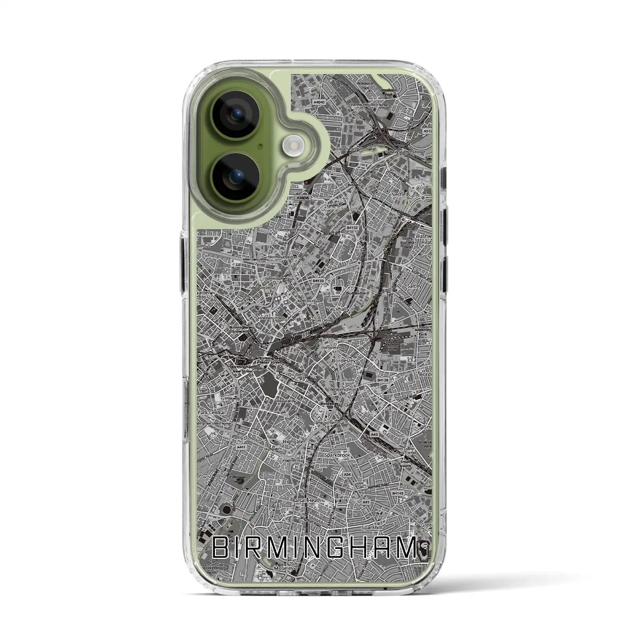 【バーミンガム（イギリス）】地図柄iPhoneケース（MagSafeタイプ）