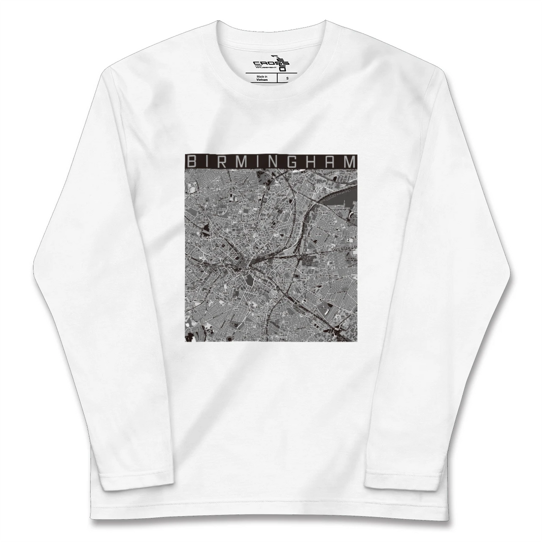 【バーミンガム（イギリス）】地図柄ロングスリーブTシャツ