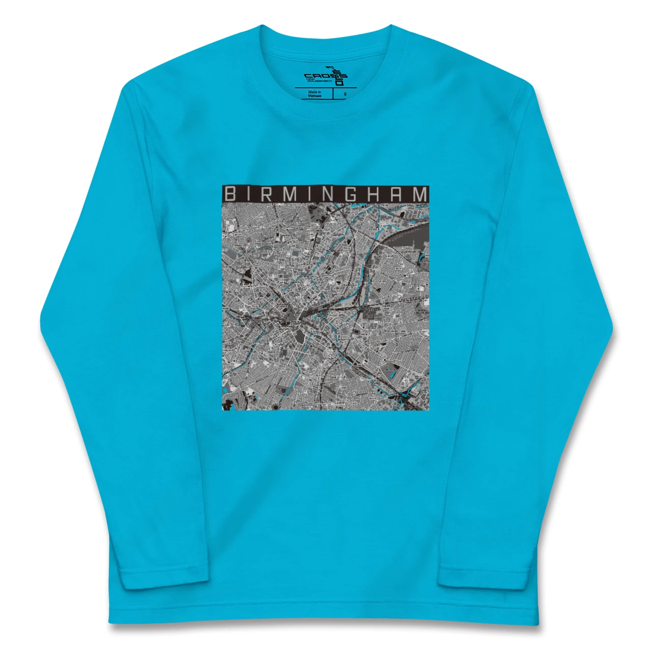 【バーミンガム（イギリス）】地図柄ロングスリーブTシャツ