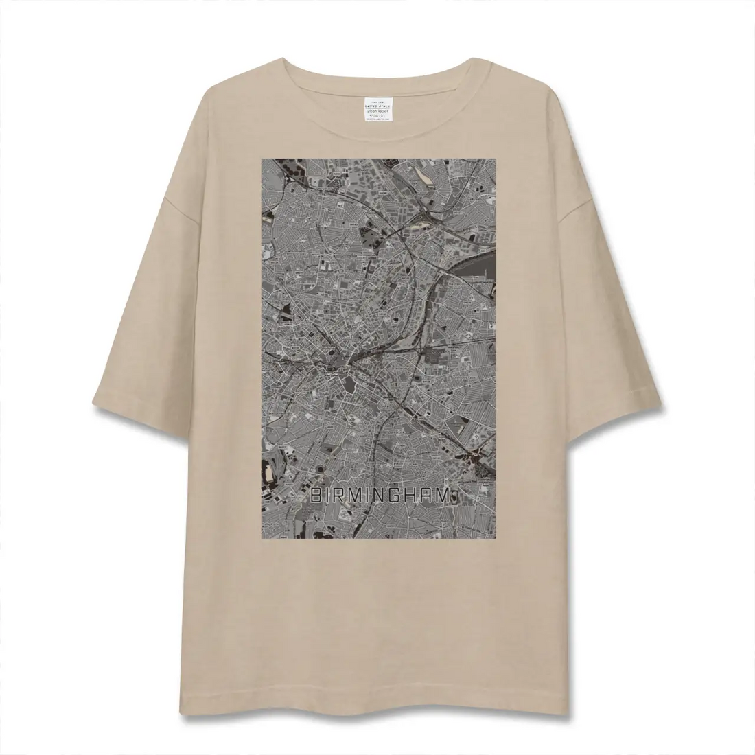 【バーミンガム（イギリス）】地図柄ビッグシルエットTシャツ