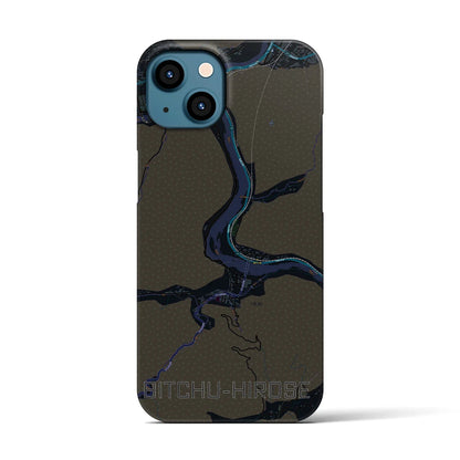 【備中広瀬（岡山県）】地図柄iPhoneケース（バックカバータイプ）