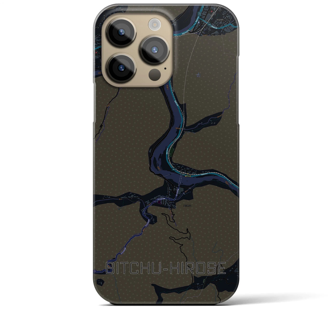 【備中広瀬（岡山県）】地図柄iPhoneケース（バックカバータイプ）