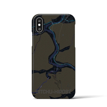 【備中広瀬（岡山県）】地図柄iPhoneケース（バックカバータイプ）