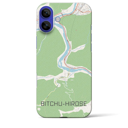 【備中広瀬（岡山県）】地図柄iPhoneケース（バックカバータイプ）ブラック・iPhone 16 Pro Max 用