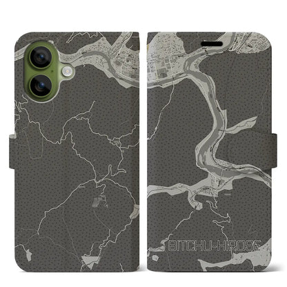 【備中広瀬（岡山県）】地図柄iPhoneケース（手帳タイプ）