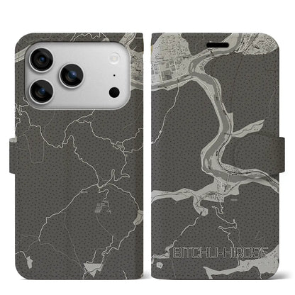 【備中広瀬（岡山県）】地図柄iPhoneケース（手帳タイプ）