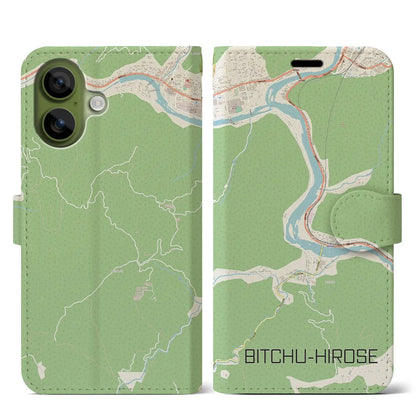 【備中広瀬（岡山県）】地図柄iPhoneケース（手帳タイプ）