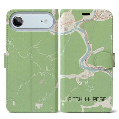 【備中広瀬（岡山県）】地図柄iPhoneケース（手帳タイプ）