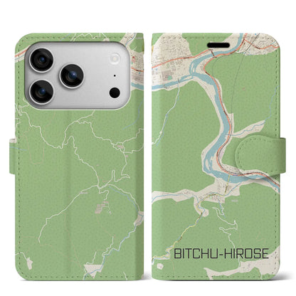 【備中広瀬（岡山県）】地図柄iPhoneケース（手帳タイプ）