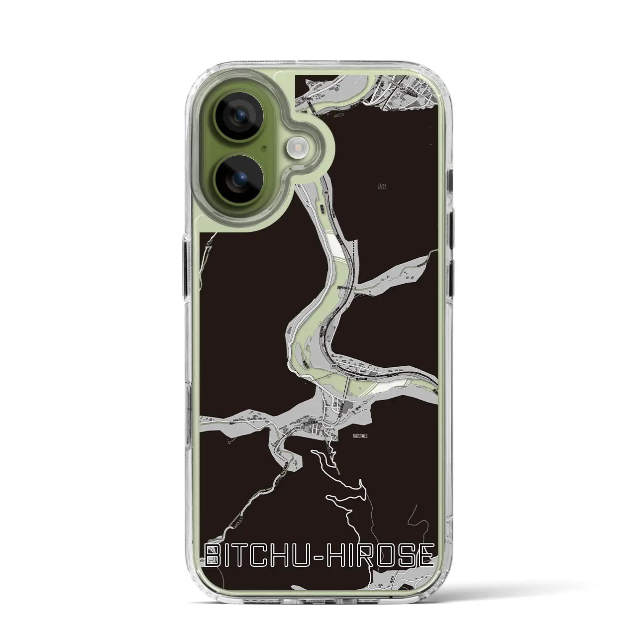 【備中広瀬（岡山県）】地図柄iPhoneケース（MagSafeタイプ）