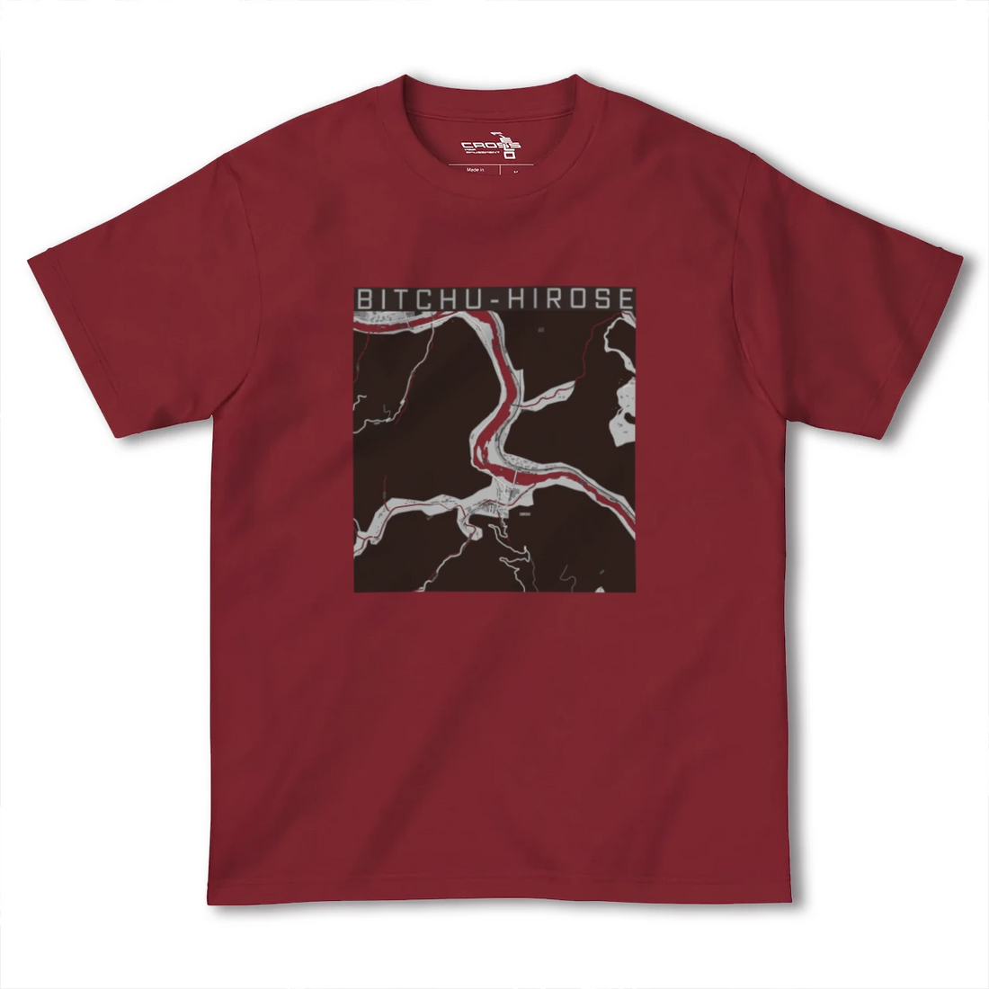 【備中広瀬(岡山県)】地図柄ヘビーウェイトTシャツ