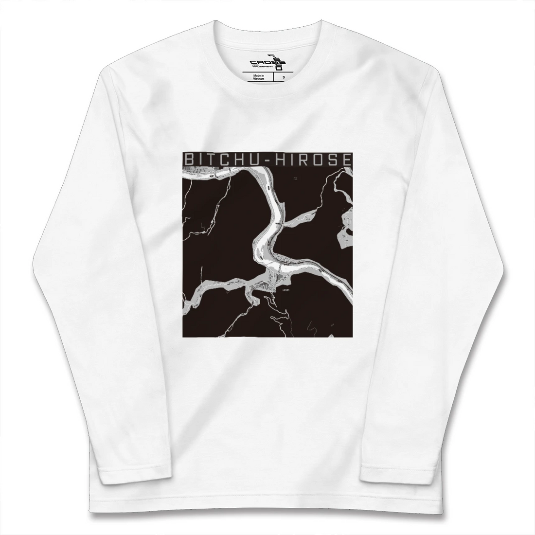 【備中広瀬(岡山県)】地図柄ロングスリーブTシャツ