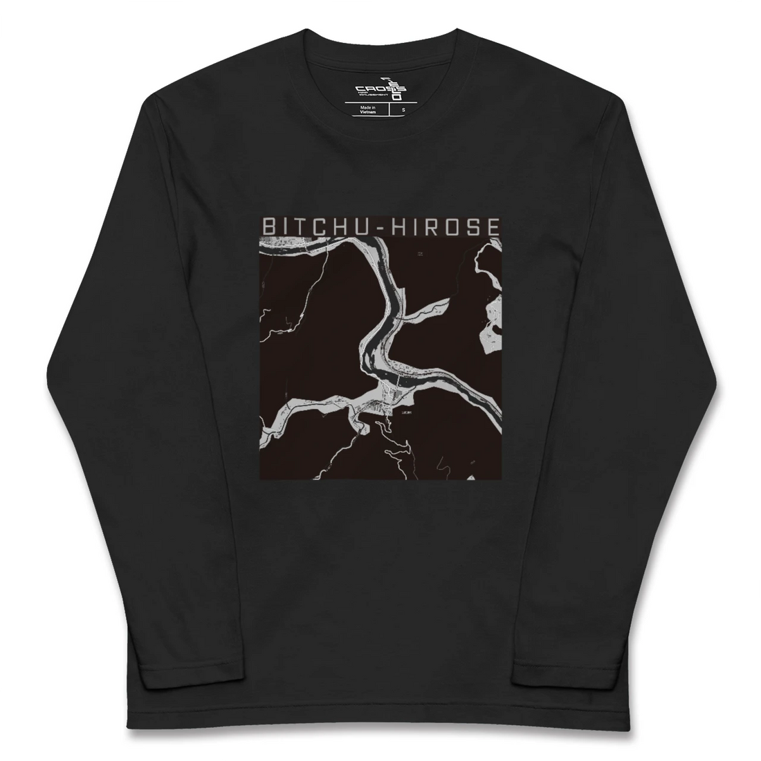 【備中広瀬(岡山県)】地図柄ロングスリーブTシャツ