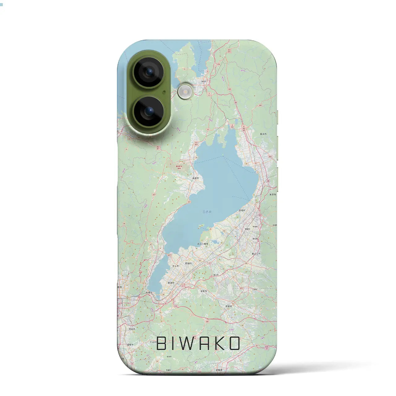 【琵琶湖2（滋賀県）】地図柄iPhoneケース（バックカバータイプ）