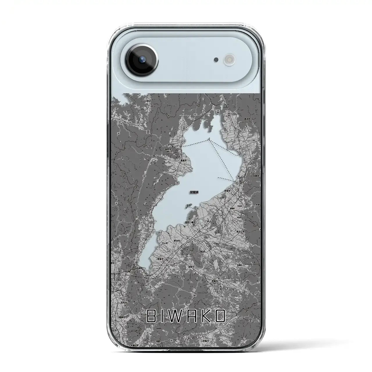 【琵琶湖2（滋賀県）】地図柄iPhoneケース（クリアタイプ）