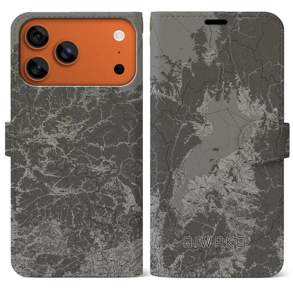 【琵琶湖2（滋賀県）】地図柄iPhoneケース（手帳タイプ）