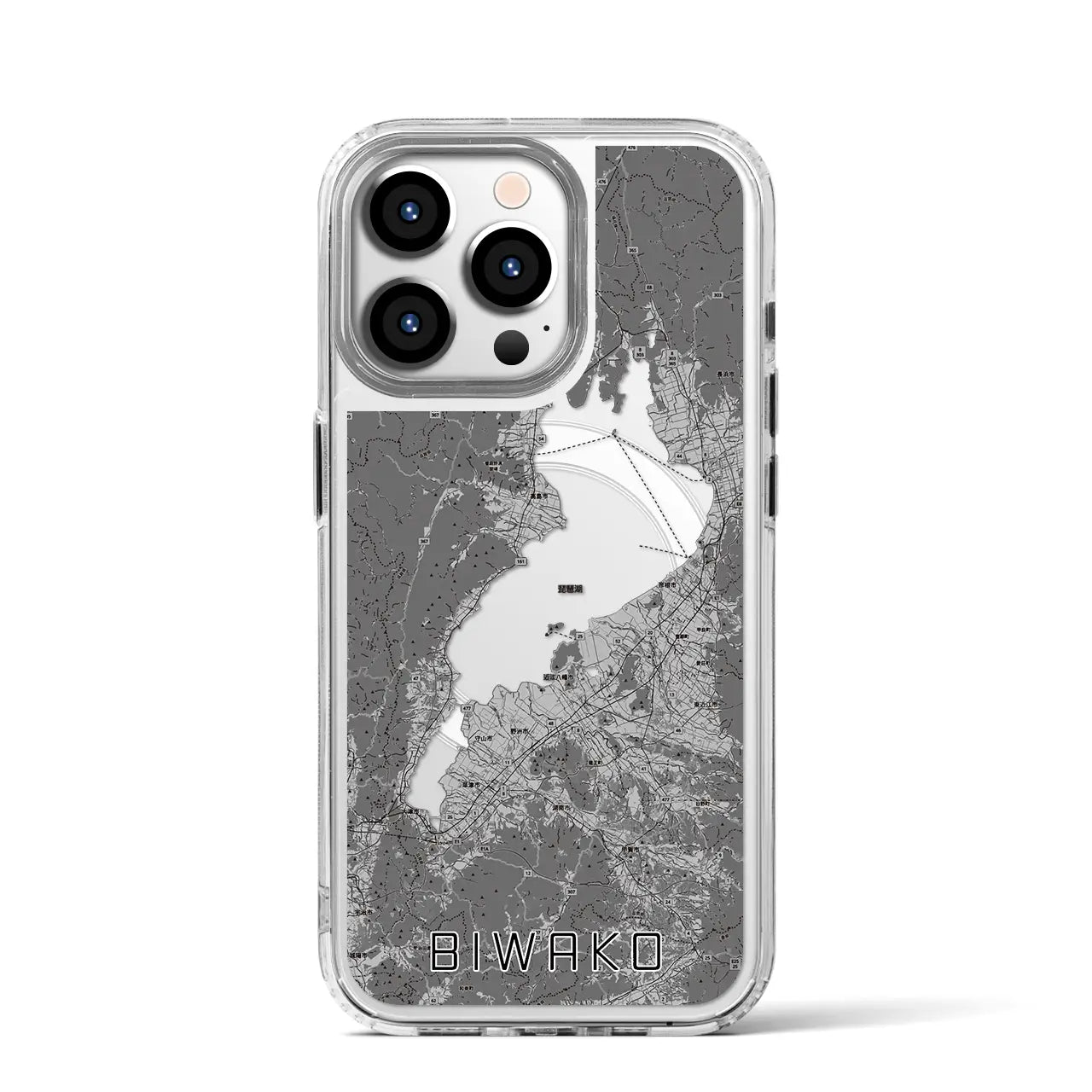 【琵琶湖2（滋賀県）】地図柄iPhoneケース（MagSafeタイプ）