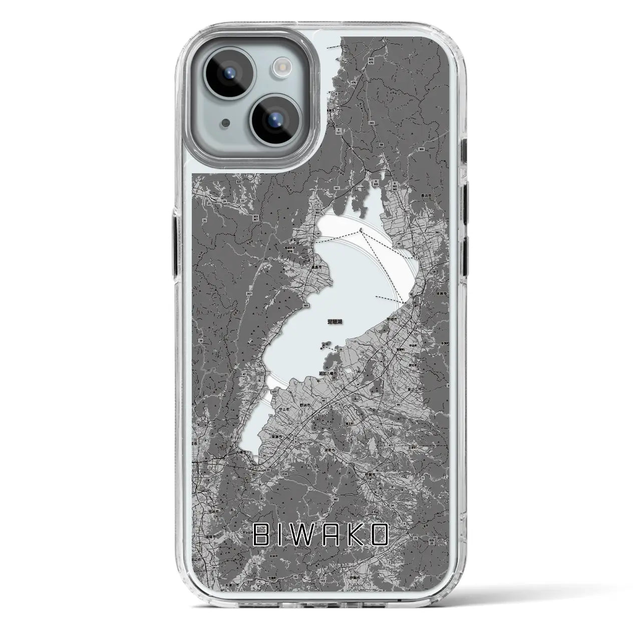 【琵琶湖2（滋賀県）】地図柄iPhoneケース（MagSafeタイプ）
