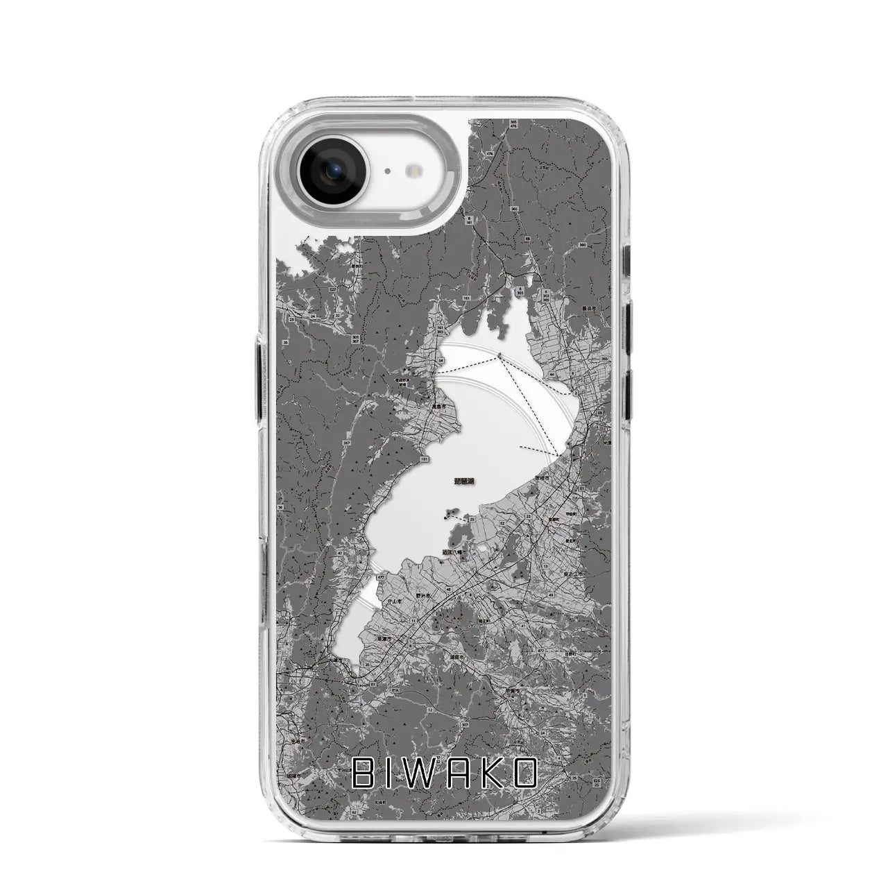 【琵琶湖2（滋賀県）】地図柄iPhoneケース（MagSafeタイプ）